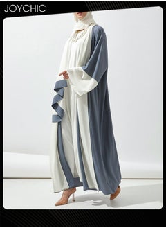 Joychic Women Chiffon Abaya Muslim Prayer Clothes Islamic Maxi Kaftan Elegant Loose Cardigan Islamic Kaftan  - Image 2