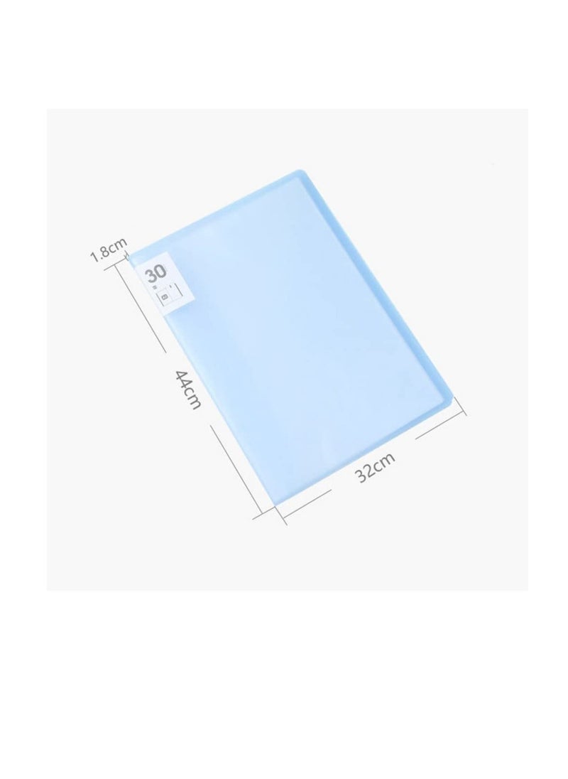 Diamond Painting Album with 30 Clear Pockets for Art Storage and Presentation, Stylish Portfolio Folder in Blue and Pink