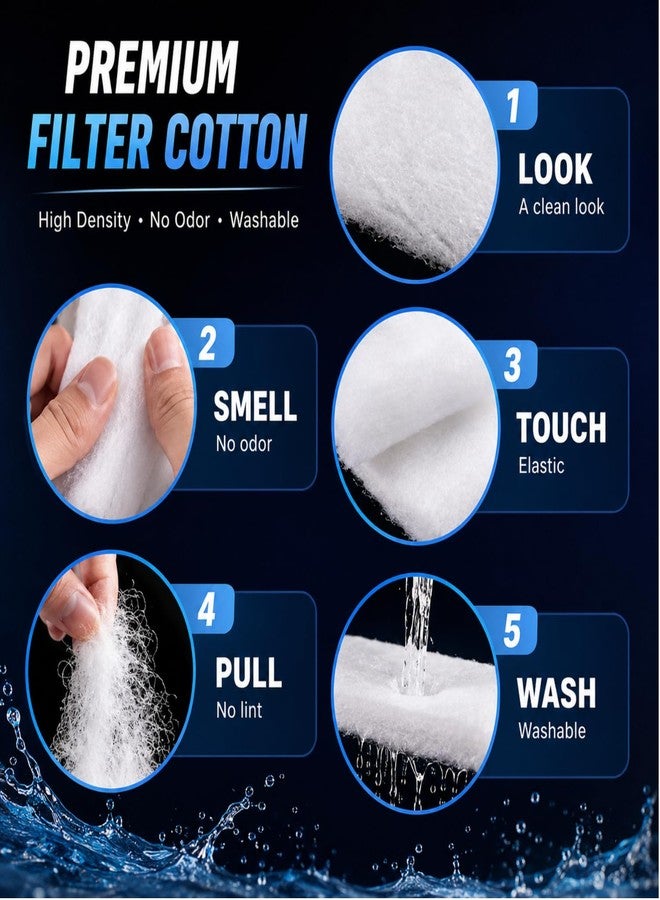 VAYINATO® NEMO 6-in-1 Biochemical Filter Cotton White Sponge | Premium Aquarium Filter Wool Media | Washable Filter Pad for Top, Sump, Internal & Canister Filters | Freshwater & Saltwater Tanks - Image 4