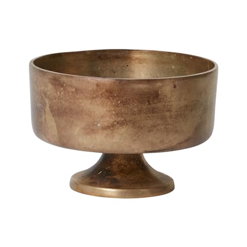 Accent Decor Finale Gold Metal Compote Bowl | Gold Compote Vase l Distressed Metal Vase l Indoor and Outdoor Compote for Any Event Decoration (8"x 5.25") (73386) - Image 1
