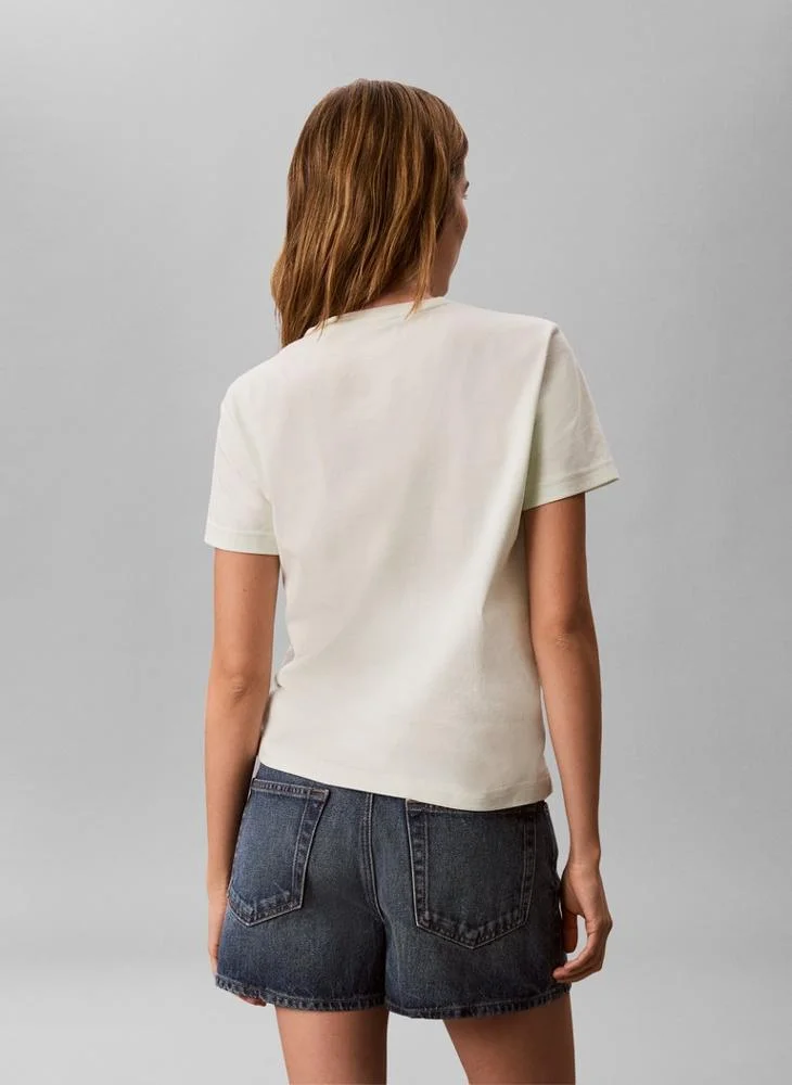 Calvin Klein Jeans  Monologo Label Crew Neck T-Shirt for Women | Best Price UAE