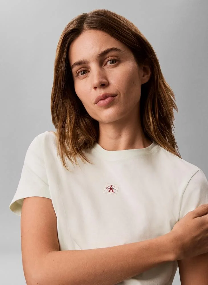 Calvin Klein Jeans  Monologo Label Crew Neck T-Shirt for Women | Best Price UAE