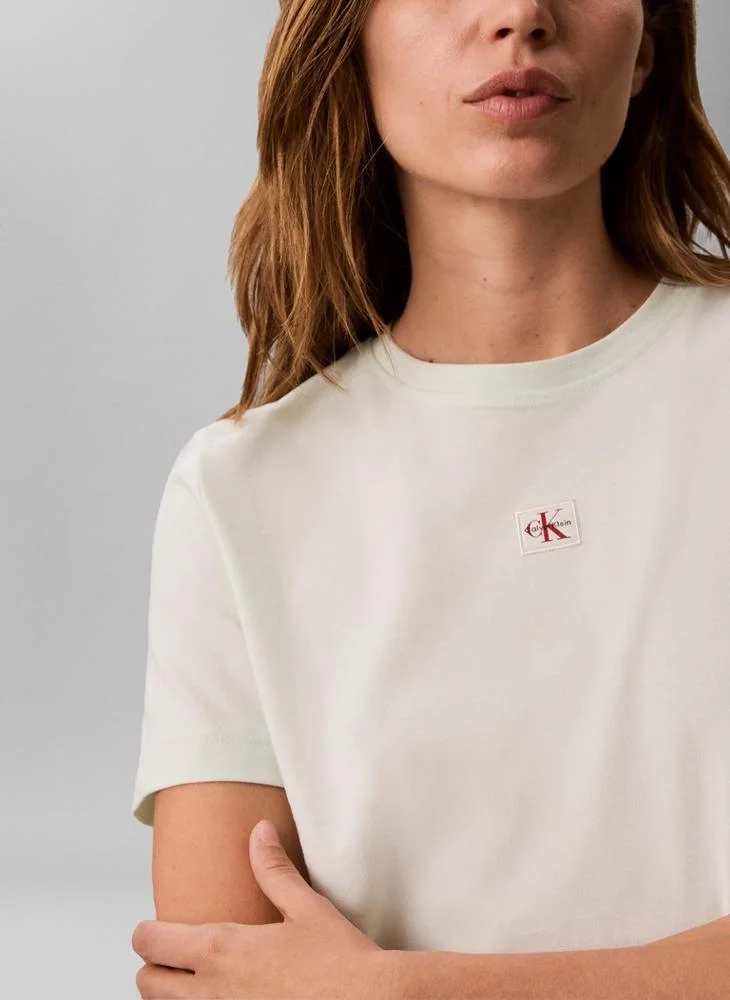 Calvin Klein Jeans  Monologo Label Crew Neck T-Shirt for Women | Best Price UAE
