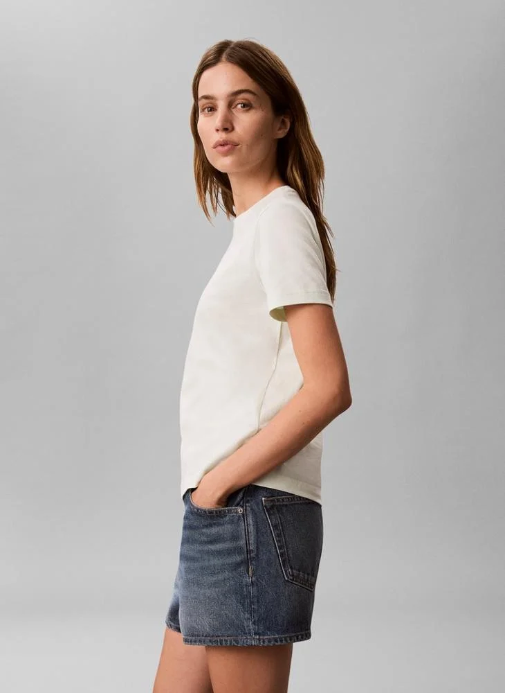 Calvin Klein Jeans  Monologo Label Crew Neck T-Shirt for Women | Best Price UAE