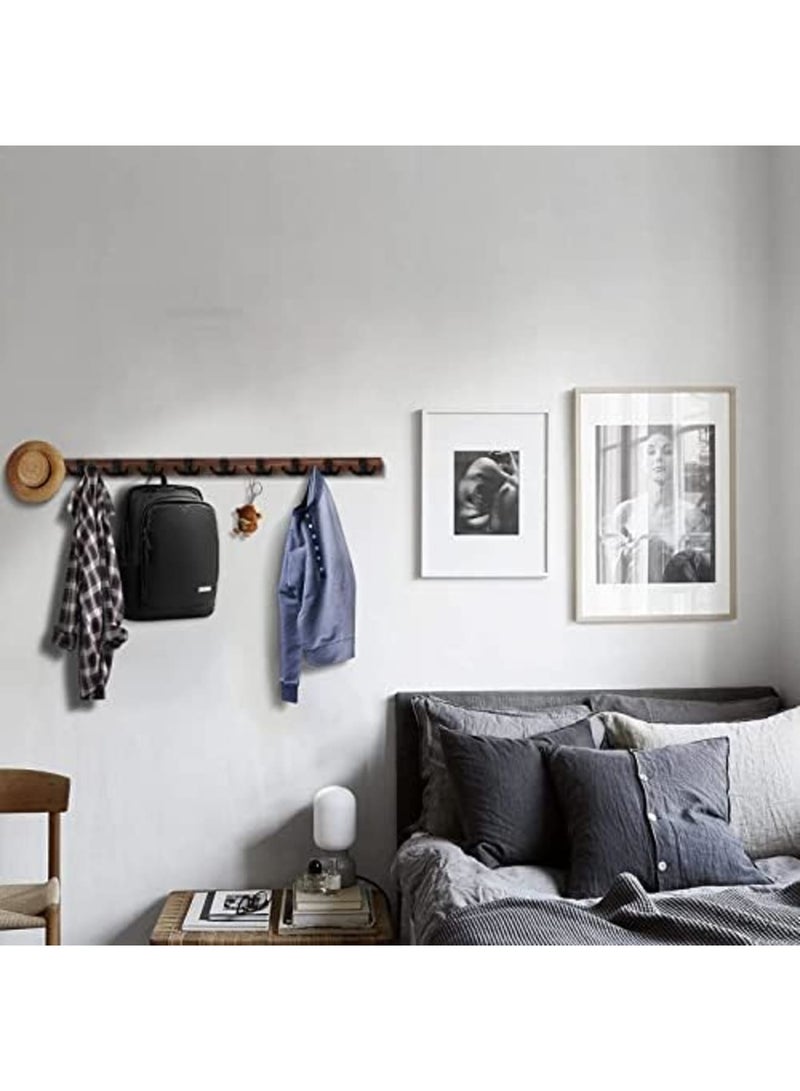 SYOSI 10 Pack Coat Hooks, Wall Hooks,Heavy Duty Double Prong Coat Hooks Wall Mounted, Coat Hooks for Wall Hooks for Hanging with 20 Screws Black Hooks for Hanging Coat, Bag, Scarf, Towel, Hat, Key(Black) - Image 3