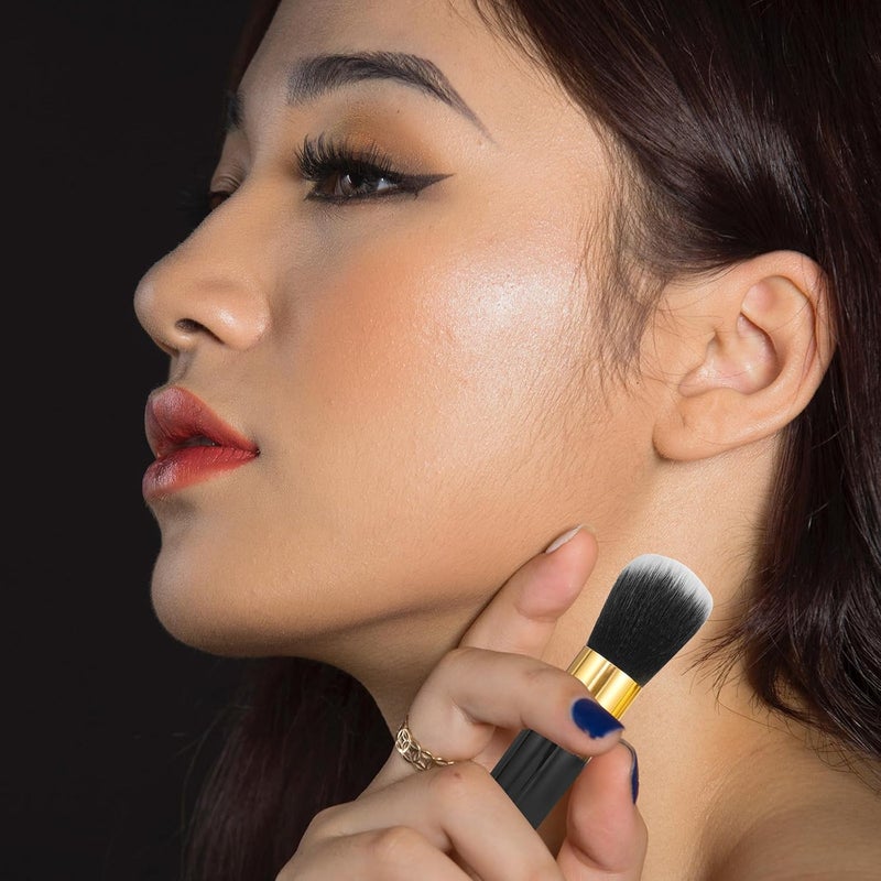 KICHOUSE 2pcs Women Cosmetics Brush Collection Soft Powder Brush Foundation Blush with Fluffy Synthetic Hair for Face Makeup Application - Image 5