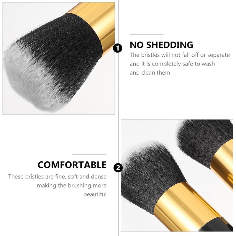 KICHOUSE 2pcs Women Cosmetics Brush Collection Soft Powder Brush Foundation Blush with Fluffy Synthetic Hair for Face Makeup Application - Image 3
