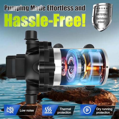 Rv Water Pump,12v Diaphragm pump,2088-554-144/2088-403-144 Fresh Water Pump,12v 3.5 Gallons per Minute,45 psi,1/2 npt Connection - Image 4