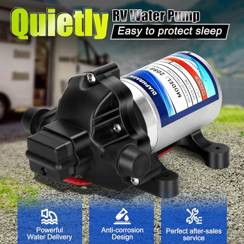 Rv Water Pump,12v Diaphragm pump,2088-554-144/2088-403-144 Fresh Water Pump,12v 3.5 Gallons per Minute,45 psi,1/2 npt Connection - Image 3