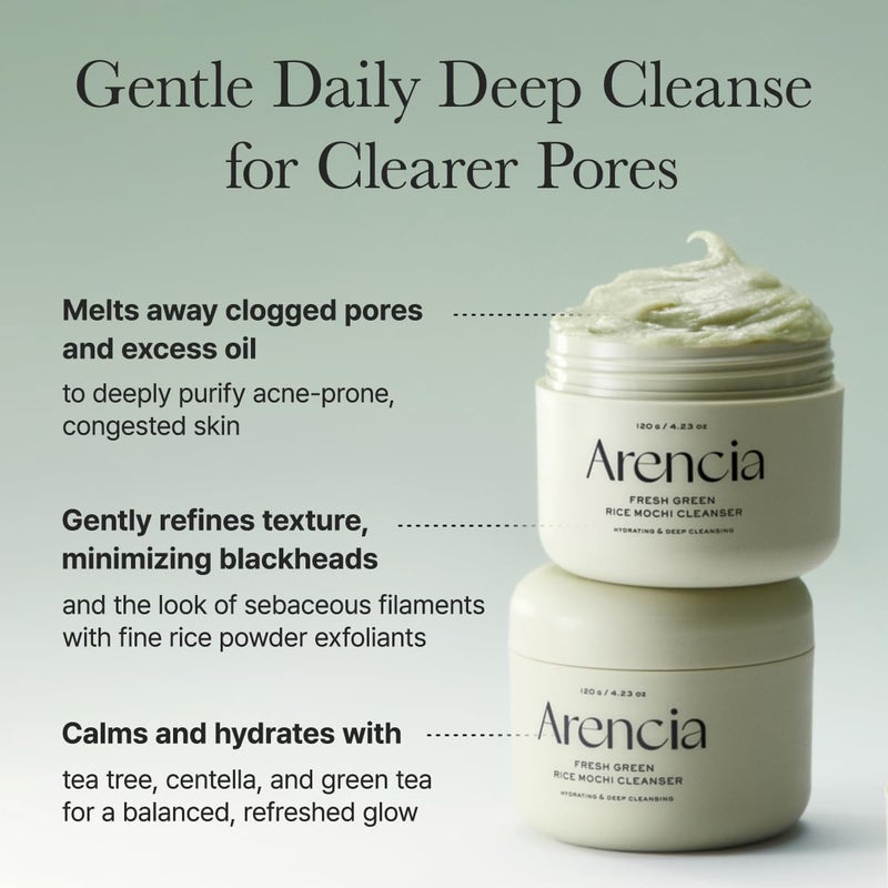 Practical design alternatives Green Rice Cake Face Cleanser & Daily Scrub - Moisturizing, Brightening & Deep-Cleansing - All Skin Types, Vegan, Organic - with Rice Powder, Rice Water & Green Tea (1.76oz) Safe silicone build - Image 4