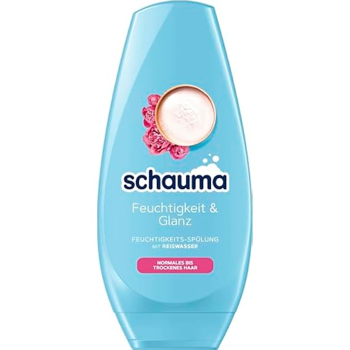 Schauma MOISTURISING SHAMPOO MOISTURE & SHINE (1 X 400 ML) GENTLY CLEANSES THE SCALP FOR SHINY & HEALTHY LOOKING HAIR & CONDITIONER (1 X 250 ML) HAIR CONDITIONER WITH RICE WATER - Image 3