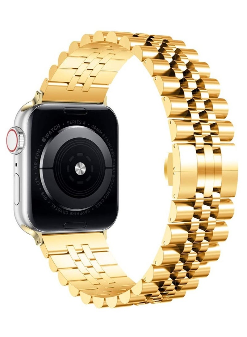 إلترازون Compatible with Apple Watch Band Series 5 44mm 42mm, Stainless Steel iWatch Band with Butterfly Folding Clasp for iWatch Band Series 5/4/3/2/1 - Image 2