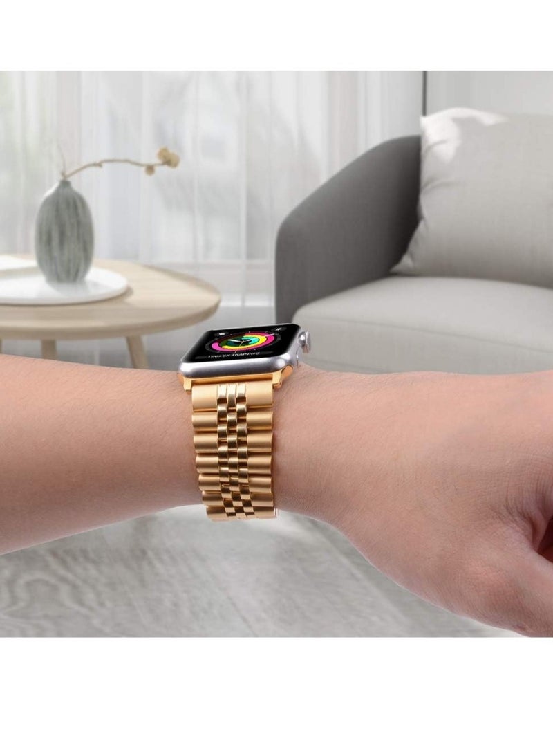إلترازون Compatible with Apple Watch Band Series 5 44mm 42mm, Stainless Steel iWatch Band with Butterfly Folding Clasp for iWatch Band Series 5/4/3/2/1 - Image 5