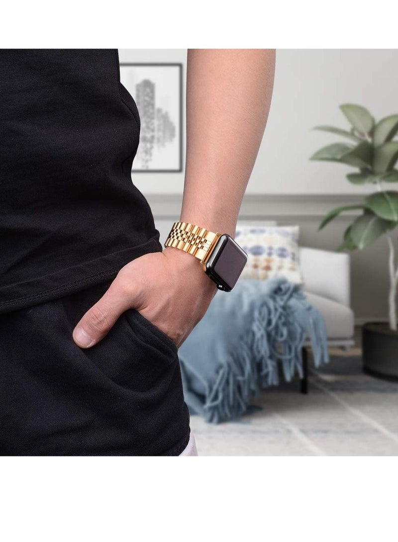 إلترازون Compatible with Apple Watch Band Series 5 44mm 42mm, Stainless Steel iWatch Band with Butterfly Folding Clasp for iWatch Band Series 5/4/3/2/1 - Image 4