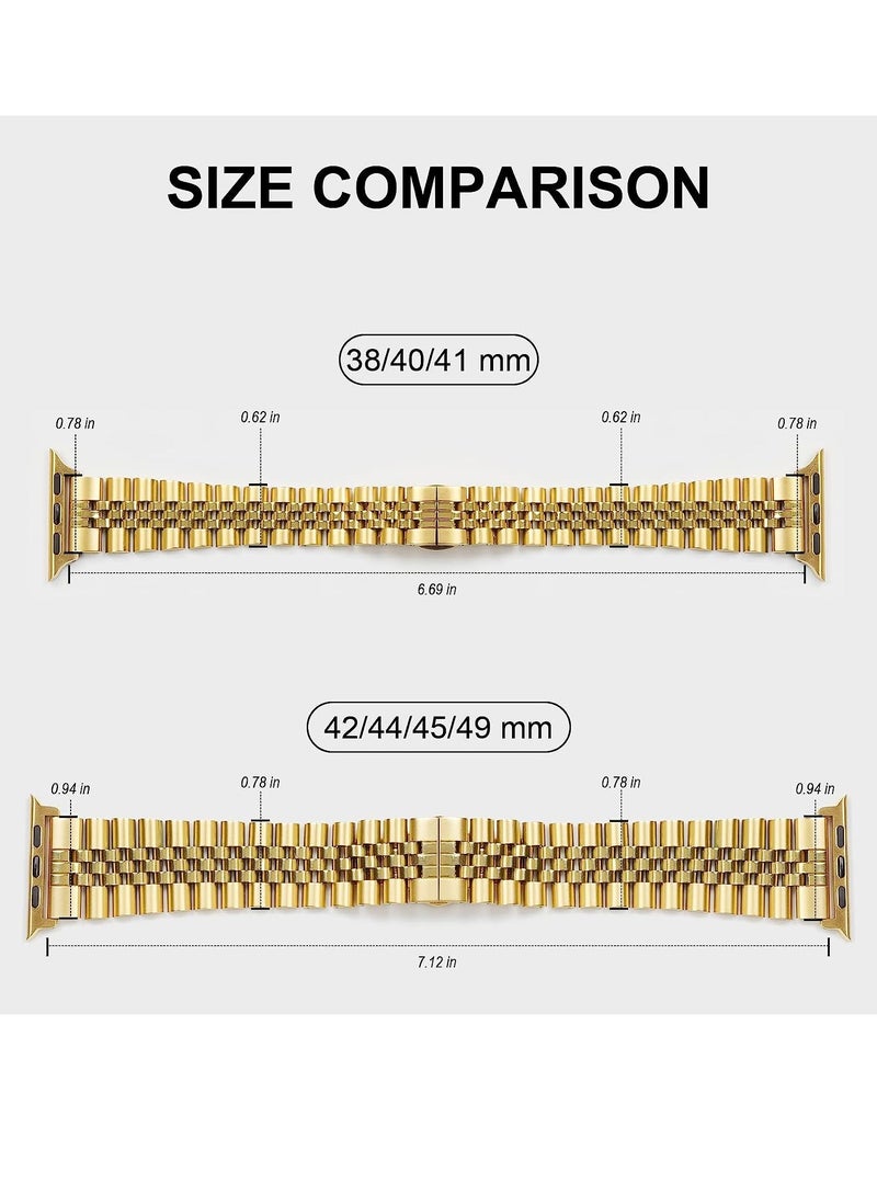 إلترازون Compatible with Apple Watch Band Series 5 44mm 42mm, Stainless Steel iWatch Band with Butterfly Folding Clasp for iWatch Band Series 5/4/3/2/1 - Image 3