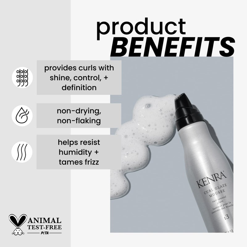 Kenra Professional Curl Glaze Mousse 13 | Curl Control Glaze | Provides Frizz Control & Humidity Resistance | All Hair Types | 6.75 oz (2-Pack) - Image 2