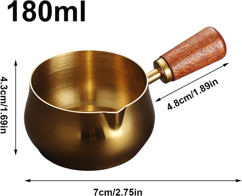Sauce Pan Pot - Stainless Steel Small Handy Non Stick Saucepan, Cookware Milk Warmer Pot, Interactive Sturdy Easy O Clean Design, Perfect for Ketchup Soup Stew Coffee Butter 2.75×1.69 Inches - Image 2