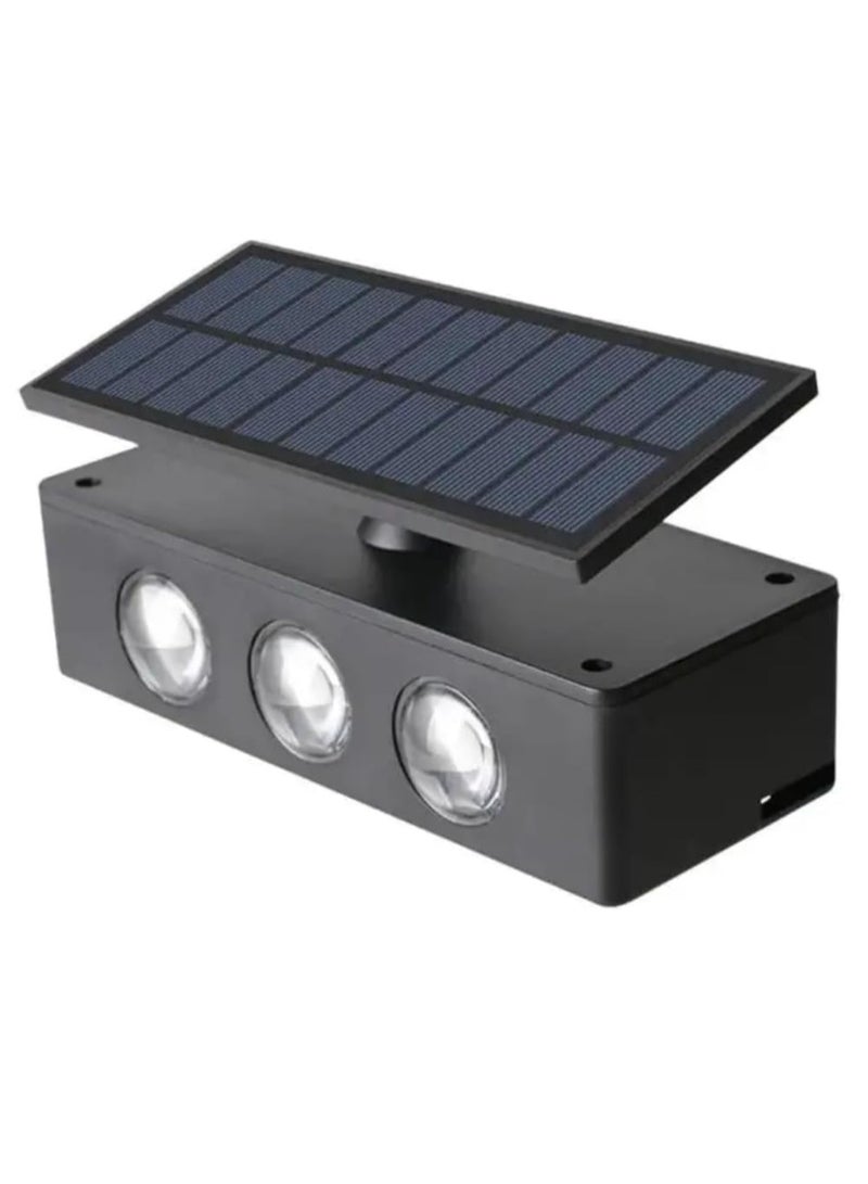 BLUE CORAL 4 Pack Solar Lights Outdoor Garden Decor 2 Color Warm and White Wall Lamp High Brightness 6 LED Up and Down Luminous Lighting Outdoor Solar Led Light Garden Lights  - Image 1