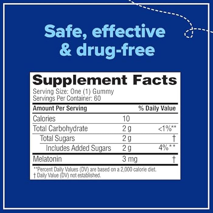 Zarbee's Melatonin Gummies 3mg Sleep Supplement to Promote Peaceful Sleep, Natural Mixed Fruit Flavor, Adults Gummy Age 12 Up, 60 Count - Image 5