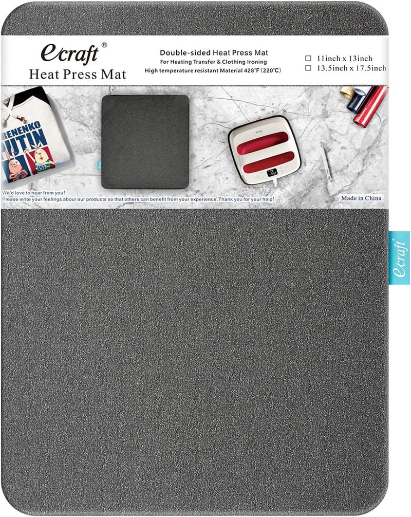 ecraft Heat Press Mat for Cricut Easypress: 13" x 17" Double-Sided Heating Ironing Mats for Craft Insulation Transfer HTV Vinyl - Image 1