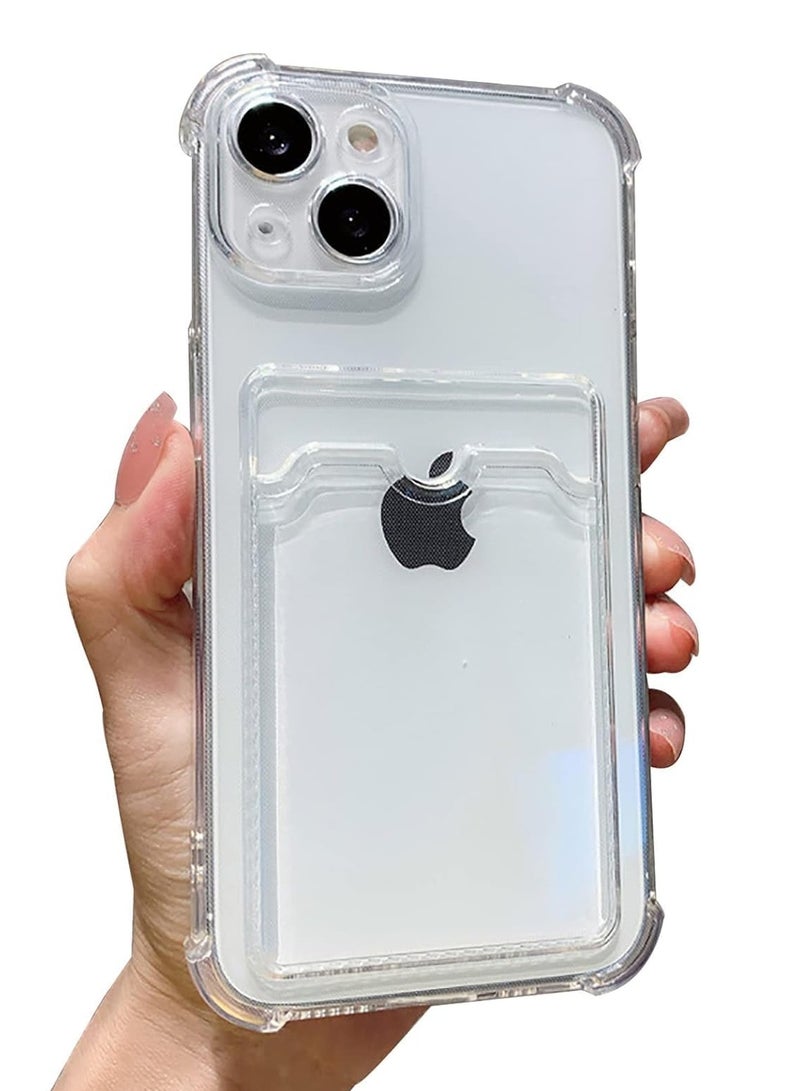 ten.tech TenTech Transparent cover with shockproof corners with card holder - card holder - heat-resistant polyurethane card holder for iPhone 15 - transparent  - Image 1