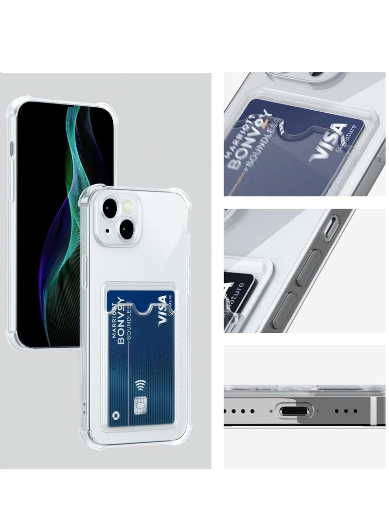 ten.tech TenTech Transparent cover with shockproof corners with card holder - card holder - heat-resistant polyurethane card holder for iPhone 15 - transparent  - Image 4
