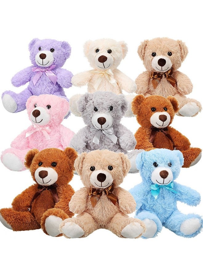 Zhanmai Zhanmai 9 Packs Cute Bear Stuffed Animals 14 Inch Plush Bears in 7 Colors Stuffed Animals Bulk for Valentine Gift Graduation Baby Shower Birthday Party Favor(Multicolor) - Image 1