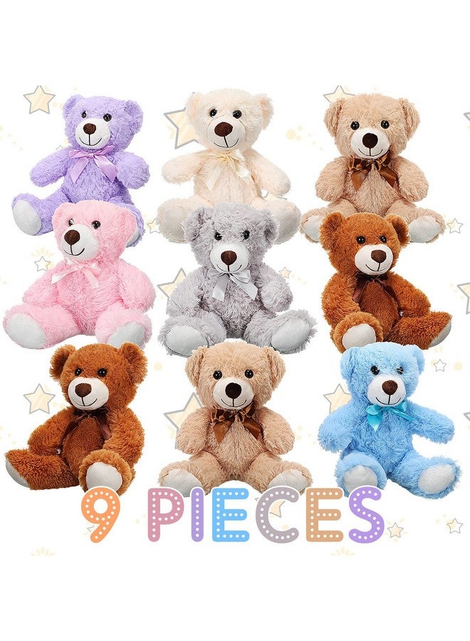 Zhanmai Zhanmai 9 Packs Cute Bear Stuffed Animals 14 Inch Plush Bears in 7 Colors Stuffed Animals Bulk for Valentine Gift Graduation Baby Shower Birthday Party Favor(Multicolor) - Image 4