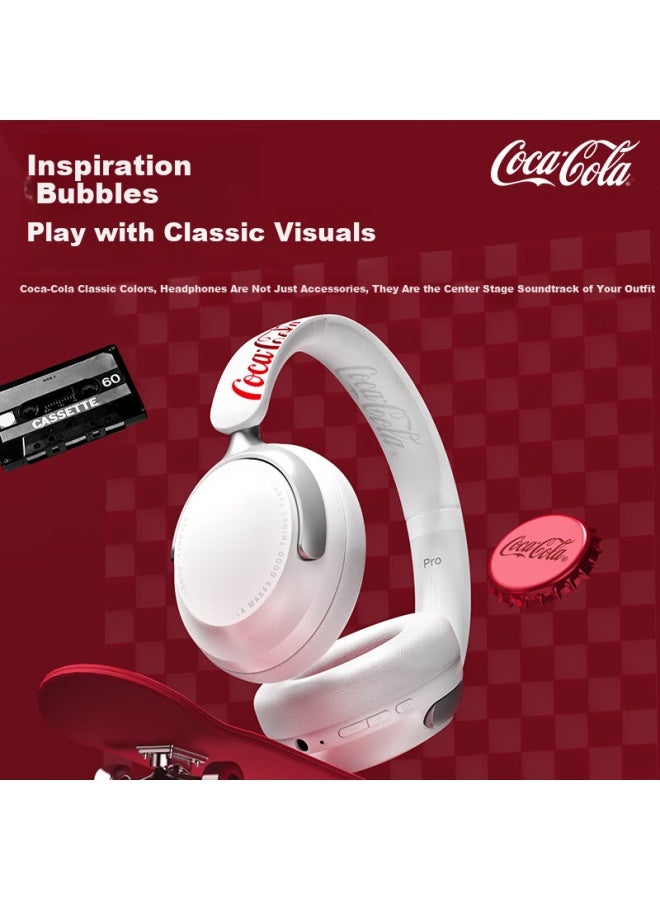 Coca-cola T-68 Pro Over-ear Bluetooth Headphones Anc Active Noise Cancelling Long Battery Life Wireless Headset For Gaming, Sports, Music, Suitable For Apple, Huawei, Xiaomi, Student And Couple Gift - Image 4