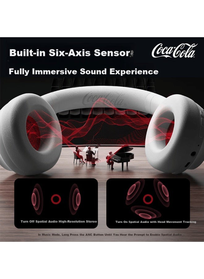 Coca-cola T-68 Pro Over-ear Bluetooth Headphones Anc Active Noise Cancelling Long Battery Life Wireless Headset For Gaming, Sports, Music, Suitable For Apple, Huawei, Xiaomi, Student And Couple Gift - Image 3
