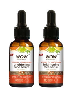 WOW Skin Science WOW Skin Science Brightening 20% Vitamin C Face Serum | Boost Collagen and Elastin for Anti aging, Skin Repair | For Dark Circles, Fine Lines | Glowing Skin | Hydrates | 30 ml | Pack of 2  - Image 1