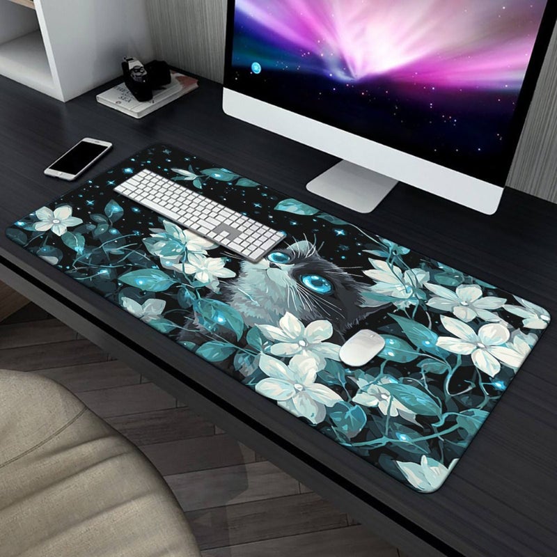 1pc XXL Jumbo Cat Themed Gaming Mouse Pad And Desk Mat 40x90cm Dark Cat Paws Non Slip Large Desk Mat Suitable For Office Computer Laptop Perfect Gift For Cat Lovers Workspace Accessory - Image 2