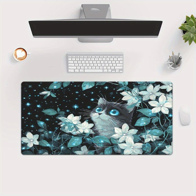 1pc XXL Jumbo Cat Themed Gaming Mouse Pad And Desk Mat 40x90cm Dark Cat Paws Non Slip Large Desk Mat Suitable For Office Computer Laptop Perfect Gift For Cat Lovers Workspace Accessory - Image 3