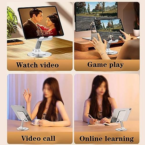 coku Mobile Stand for Desk 360° Rotation Height and Angle Adjustable Phone Holder for Table Foldable Desktop Mobile Holder for Home, Study & Video Shoot Fit for 4-10'' Smatphones (Black) - Image 4