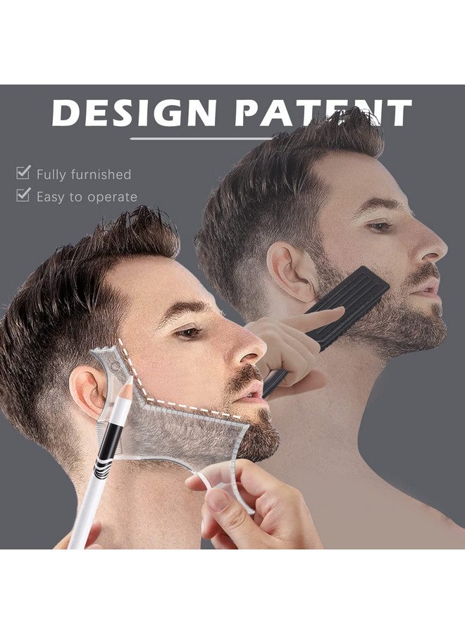 NewBang 8 Pieces White Barber Pencil Set Edge Hairline Razor Trace Pencils Beard Guide Beard Hairline Outliner And Beard Shaping Pencils(6Pcs Barber Pencils With Built In Sharpener Brush And Ruler) - Image 3