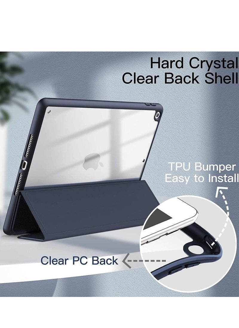JAJEEK Protective Case for iPad 10.2 inch (9th/8th/7th Generation, 2021/2020/2019) – Slim Shockproof Case with Pencil Holder, Clear Back Cover (Navy Blue) - Image 3