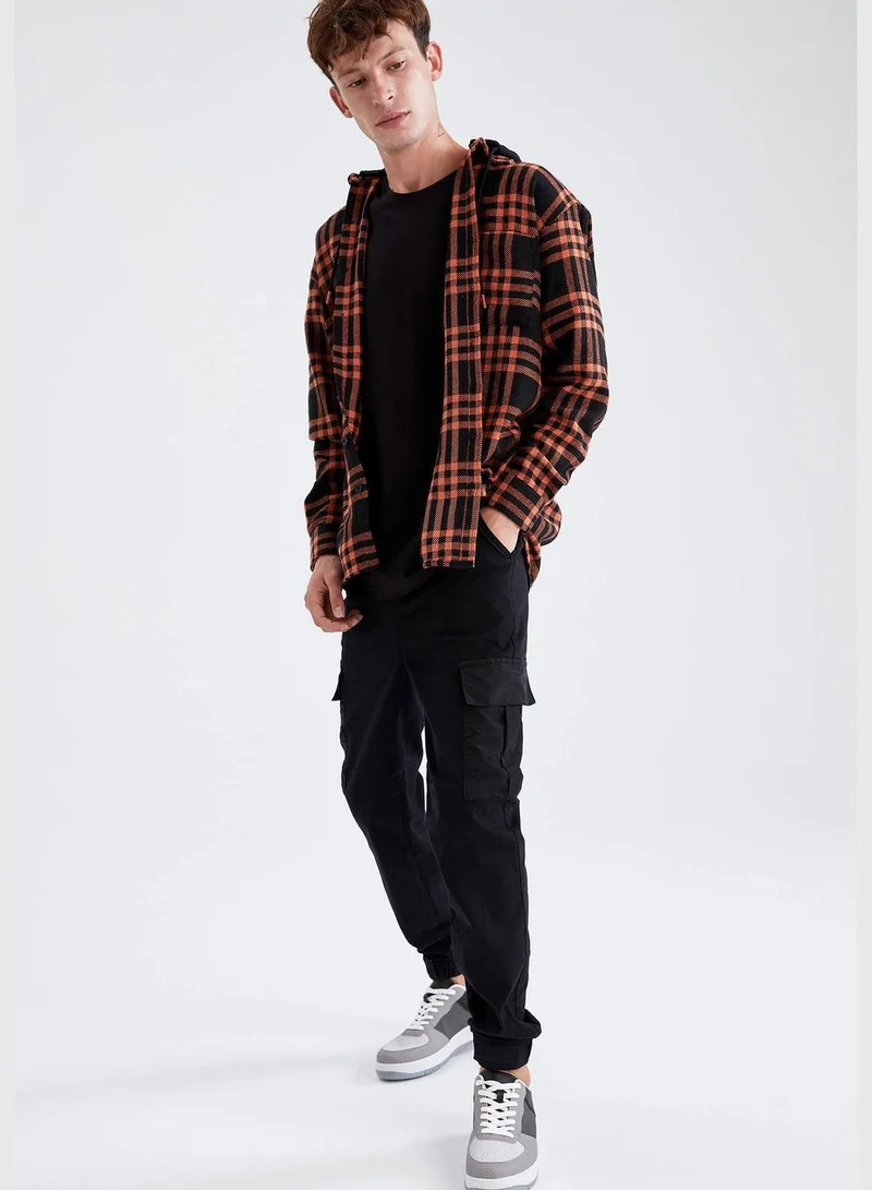 DeFacto Oversize Fit Long Sleeve Hooded Shirt