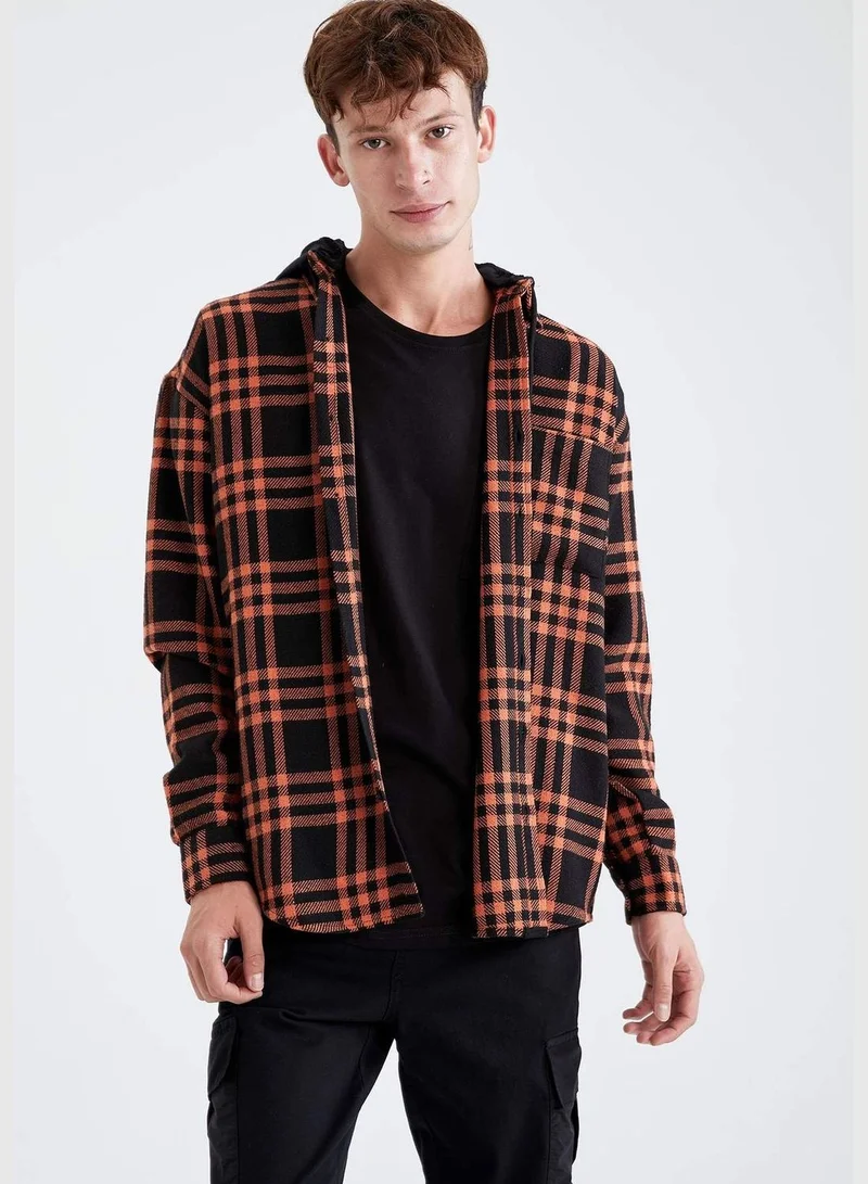DeFacto Oversize Fit Long Sleeve Hooded Shirt