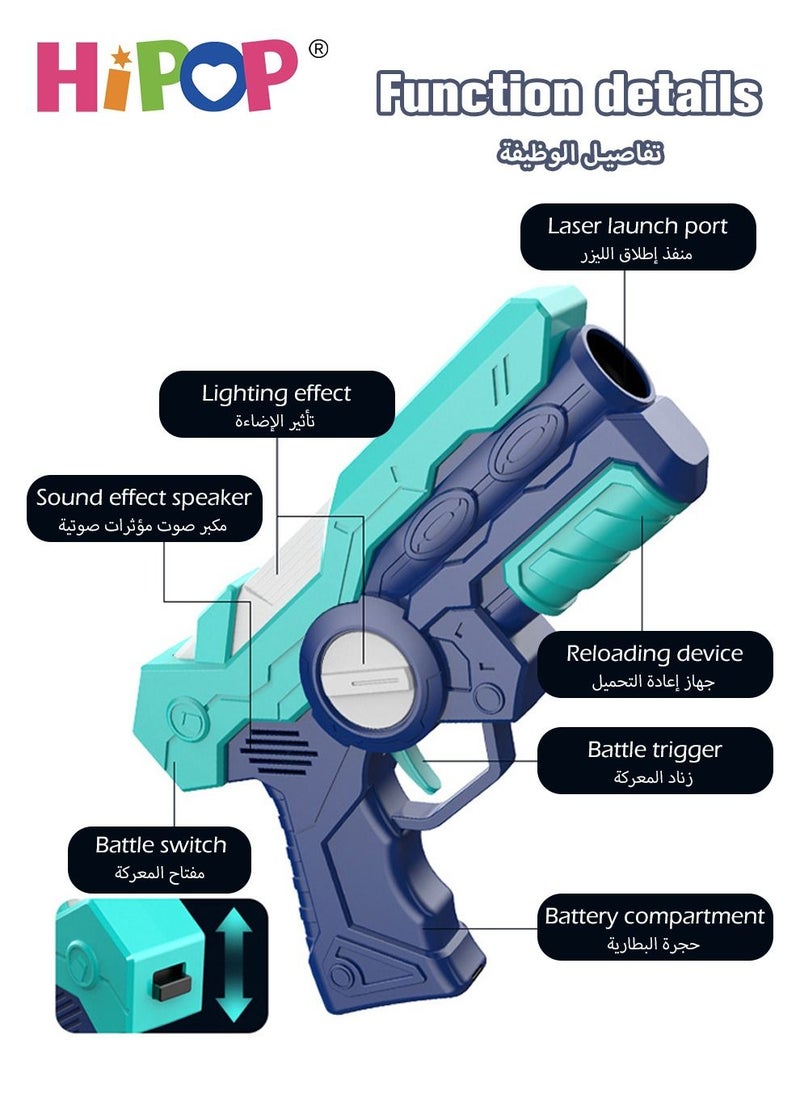 HIPOP - Two Pack Gun Toy with Laser Induction,Safe Gun Toys with Wearable Sensor and Somatosensory Vibration,Do Not Hurt Eyes,Simulated Real CS,Parent-Child Interactive Toy Gun - Image 1