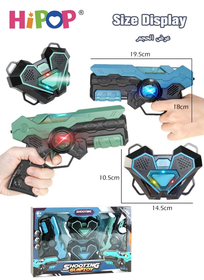 HIPOP - Two Pack Gun Toy with Laser Induction,Safe Gun Toys with Wearable Sensor and Somatosensory Vibration,Do Not Hurt Eyes,Simulated Real CS,Parent-Child Interactive Toy Gun - Image 1