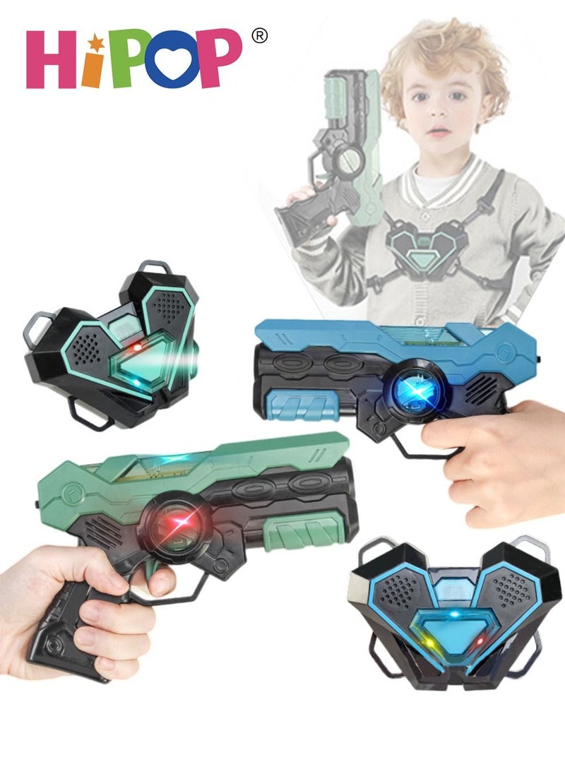 HIPOP - Two Pack Gun Toy with Laser Induction,Safe Gun Toys with Wearable Sensor and Somatosensory Vibration,Do Not Hurt Eyes,Simulated Real CS,Parent-Child Interactive Toy Gun - Image 1