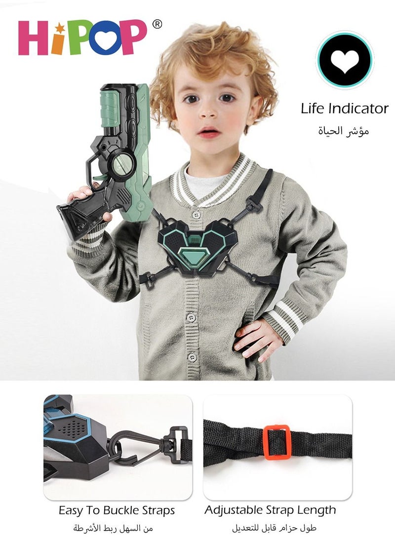 HIPOP - Two Pack Gun Toy with Laser Induction,Safe Gun Toys with Wearable Sensor and Somatosensory Vibration,Do Not Hurt Eyes,Simulated Real CS,Parent-Child Interactive Toy Gun - Image 1