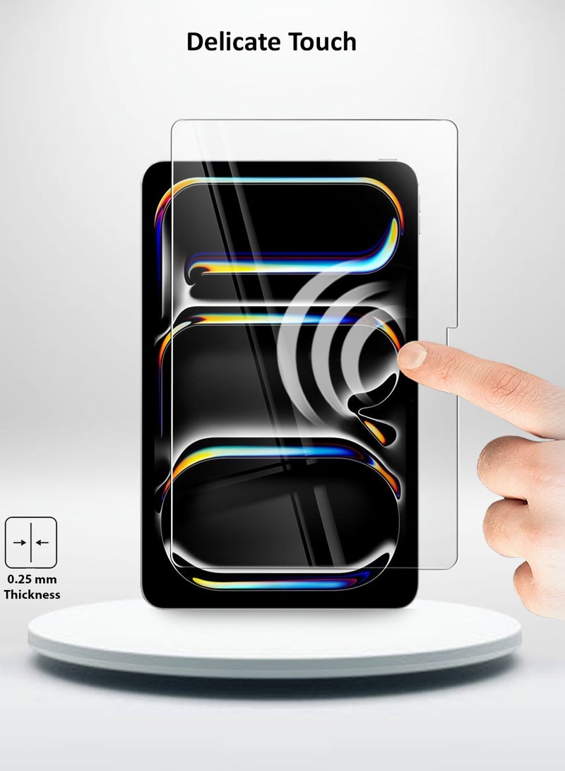 OMAKER حماية شاشة زجاجية مقسّاة HD لجهاز iPad Pro 13 بوصة M4 (2024) - مضادة للانعكاس ومضادة للفقاعات بصلابة 9H وسمك 0.33 مم وحواف مدورة وسهلة التركيب - Image 4