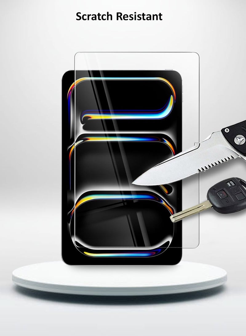 OMAKER حماية شاشة زجاجية مقسّاة HD لجهاز iPad Pro 13 بوصة M4 (2024) - مضادة للانعكاس ومضادة للفقاعات بصلابة 9H وسمك 0.33 مم وحواف مدورة وسهلة التركيب - Image 5