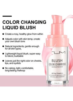 TLM Blush Colour Changing, All Day Flawless Color Changing Blush, Temperature Changing Liquid Blush for Mature Skin, Long Lasting Waterproof Blush for Face Makeup, Non-Fading Liquid Foundation, 30ml  - Image 2