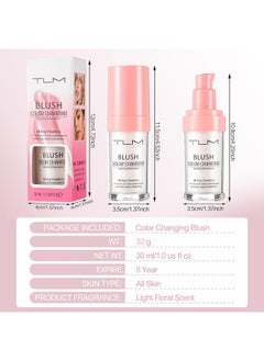 TLM Blush Colour Changing, All Day Flawless Color Changing Blush, Temperature Changing Liquid Blush for Mature Skin, Long Lasting Waterproof Blush for Face Makeup, Non-Fading Liquid Foundation, 30ml  - Image 4