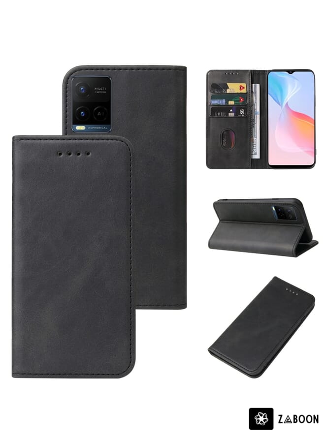 Zaboon حافظة واقية لهاتف vivo Y21e بإغلاق مغناطيسي من الجلد - Image 1