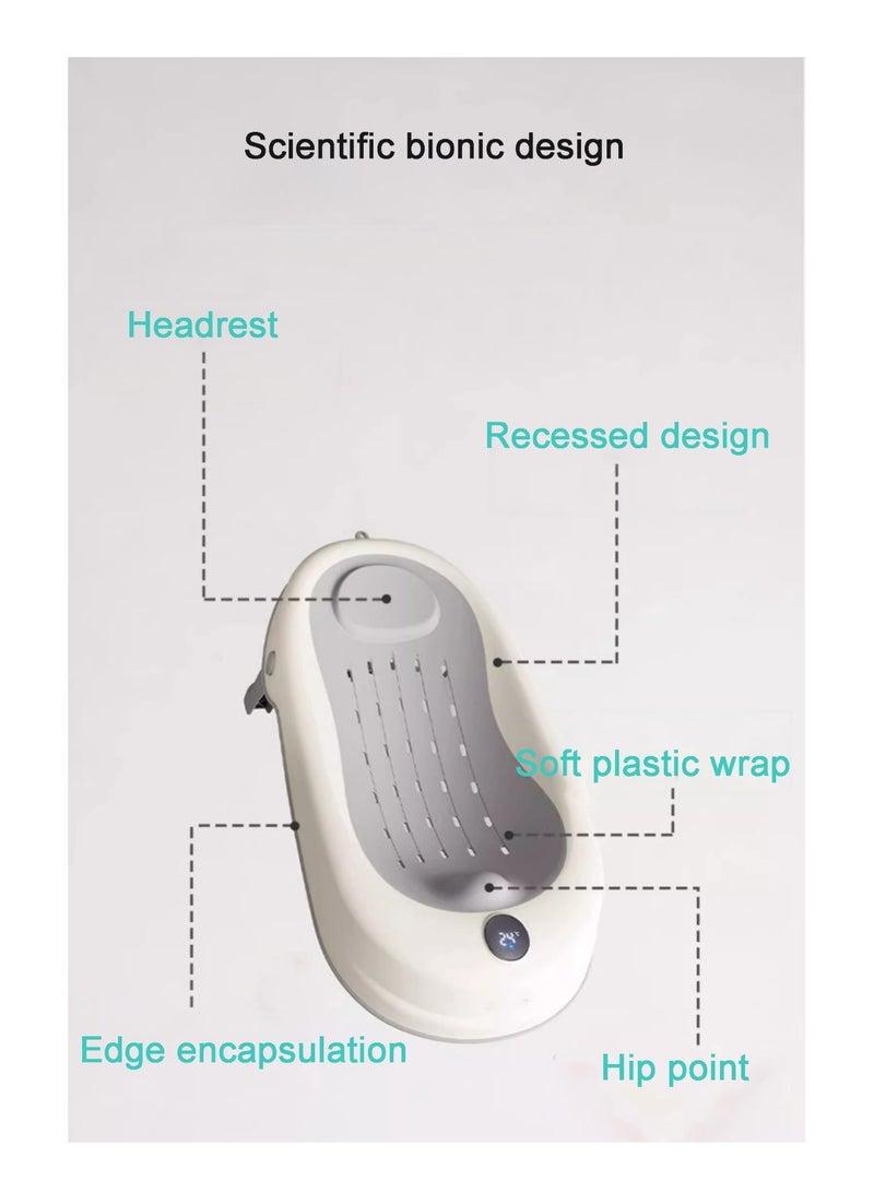 Moms Magic Baby Bath Bather with Thermometer, TPE Soft Back & Safety Lock – Quick-Drying, Foldable Comfort Seat for Boys & Girls - Image 5