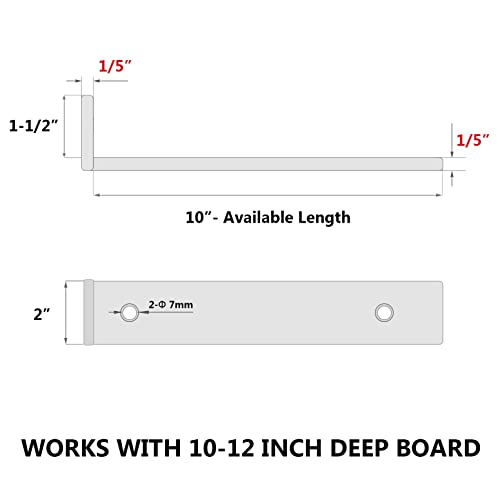 NEODROP 8-Pack 10 Inch Floating Shelf Brackets, Heavy Duty Hidden Shelves Bracket for Small Shelf, Kitchen Shelf, Nursery Shelf, Black Powder Coated Steel - Image 2