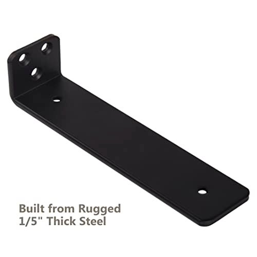 NEODROP 8-Pack 10 Inch Floating Shelf Brackets, Heavy Duty Hidden Shelves Bracket for Small Shelf, Kitchen Shelf, Nursery Shelf, Black Powder Coated Steel - Image 3